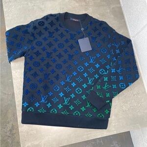 Men's Designer Blue and Green Sweater